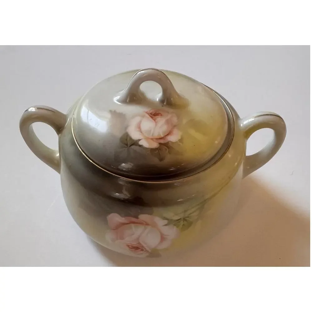 Vtg RS Germany Sugar Bowl Hand Painted 6